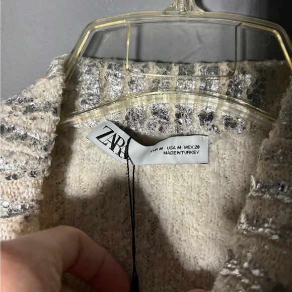 Zara Cracked Metallic Knit Maxi Dress Womens Size Medium - Picture 6 of 6